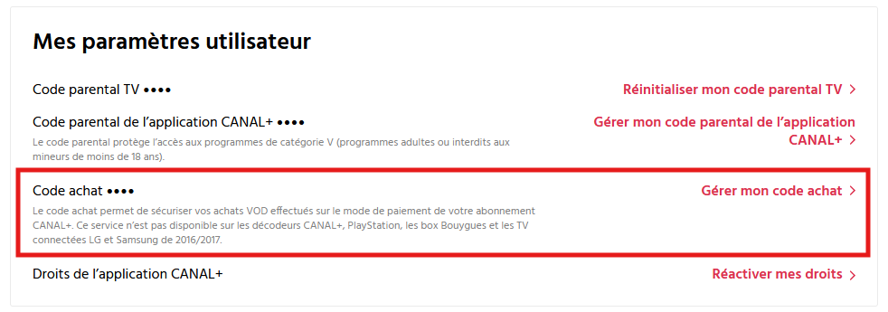 code achat
