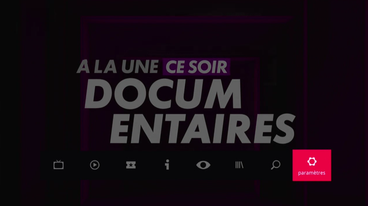 page d'accueil du décodeur
