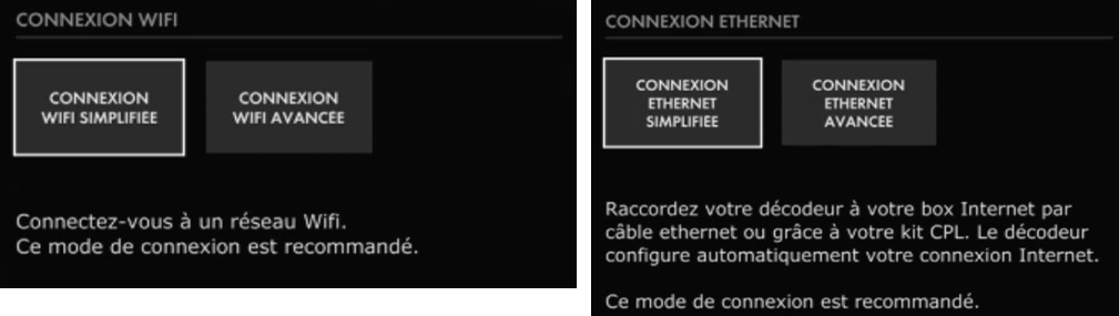 page de connexion wifi simplifiée ou Ethernet simplifiée